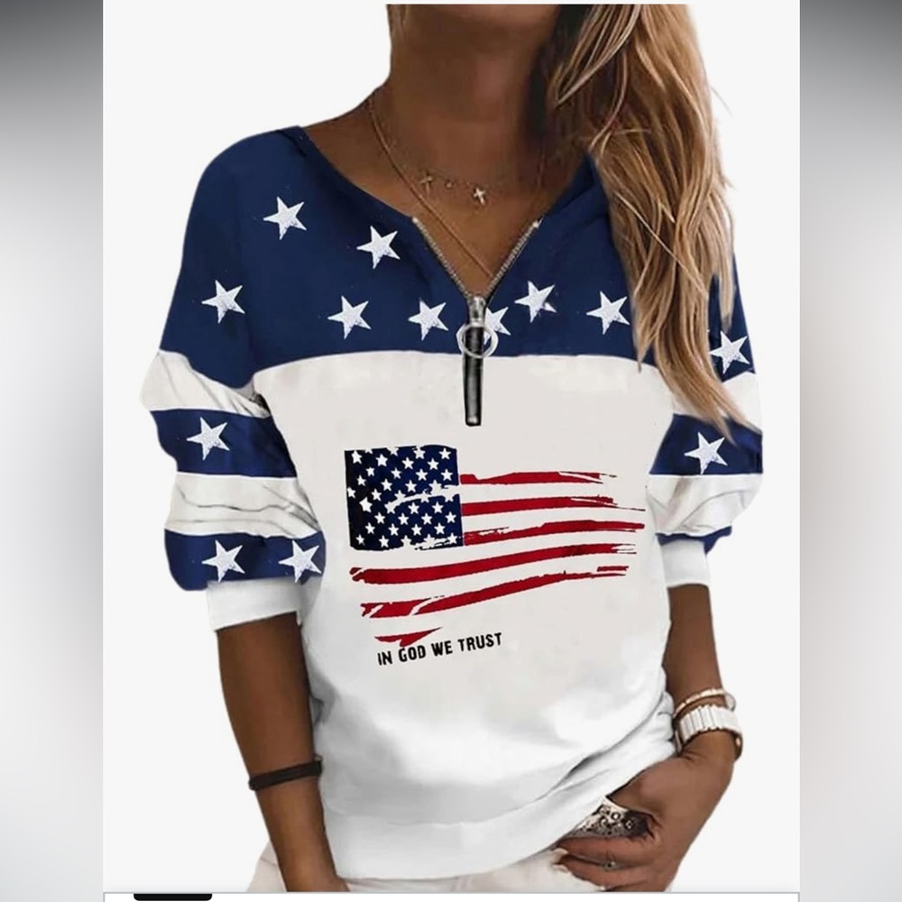 Patriotic Star and Stripes Women's Top. New